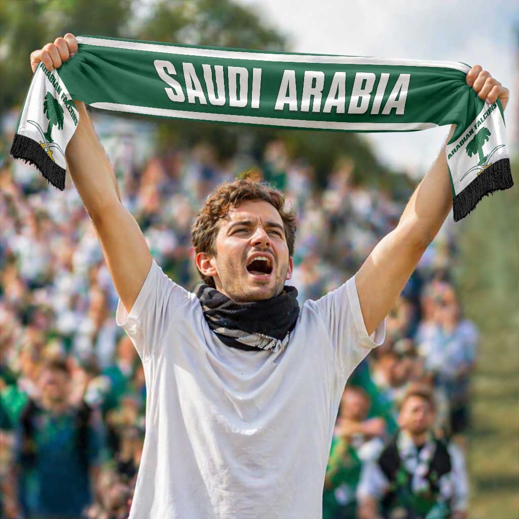 Saudi Arabia 2026 Football Personalised Soccer Scarf Come On Arabian Falcons