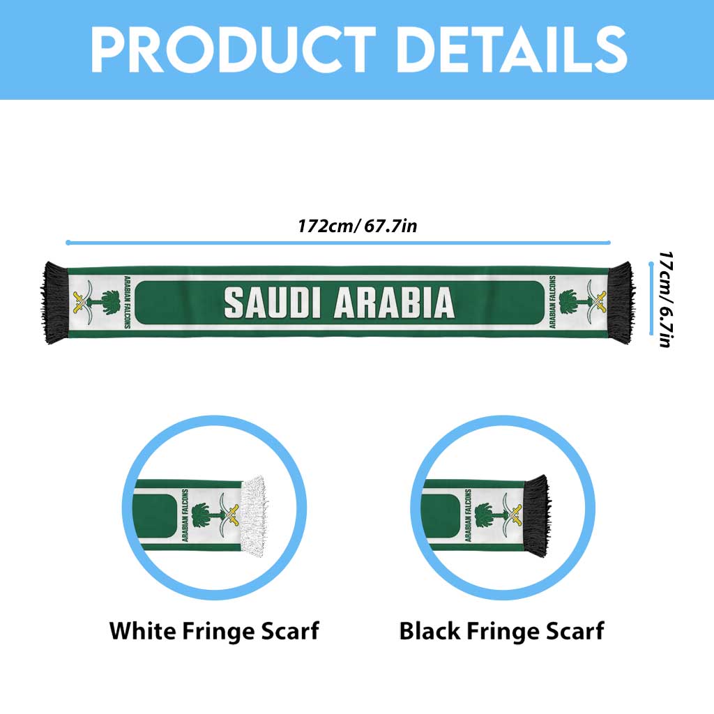 Saudi Arabia 2026 Football Personalised Soccer Scarf Come On Arabian Falcons