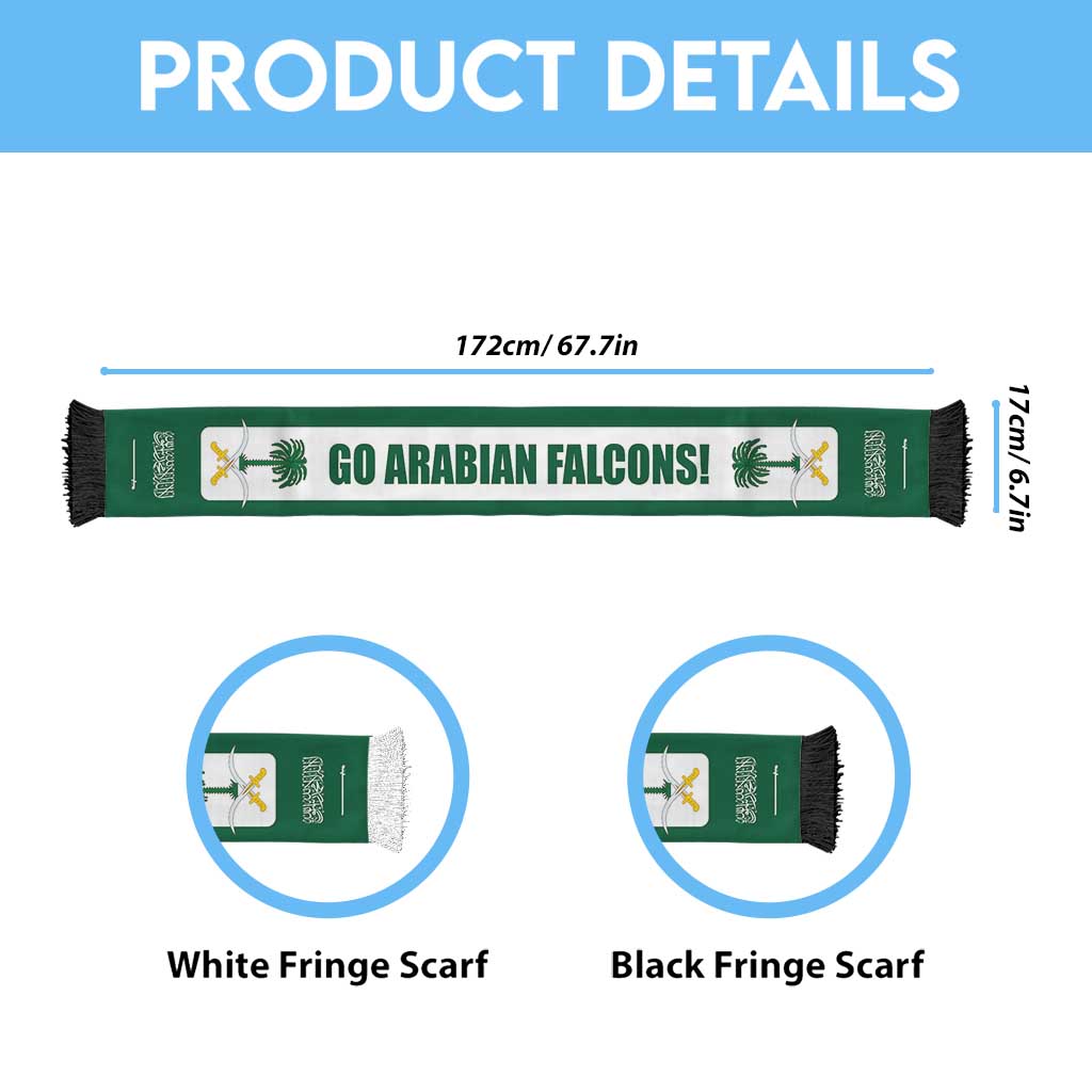 Saudi Arabia 2026 Football Soccer Scarf Go Arabian Falcons