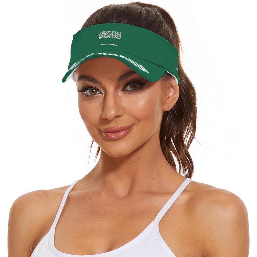 Saudi Arabia 2026 Football Sun Visor Cap Come On Arabian Falcons
