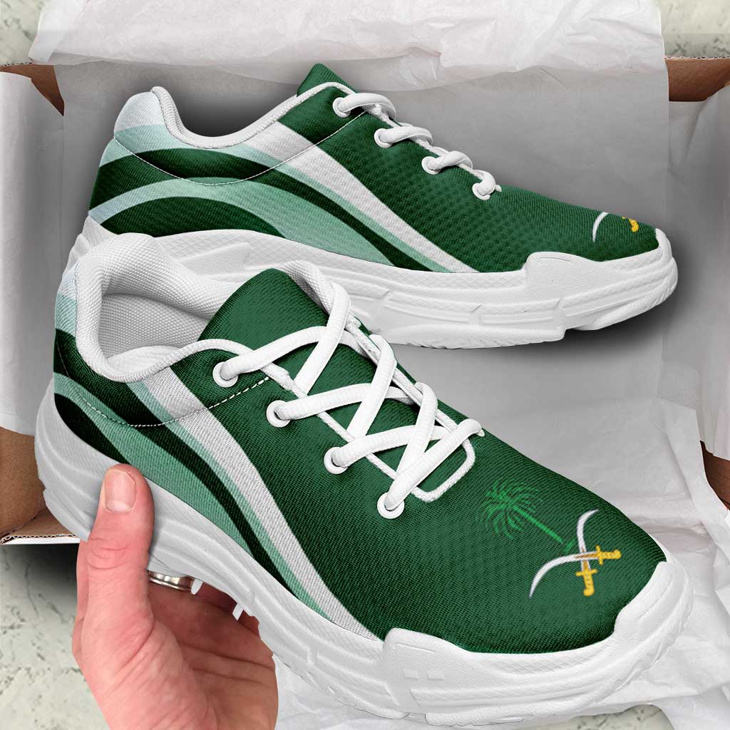 Saudi Arabia Football Chunky Sneakers Flag-Inspired Curve Style