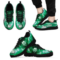 Saudi Arabia Football Sneakers Eagle With Desert Glitch Cyberpunk Art