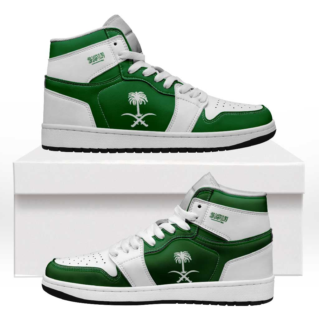 Saudi Arabia High Sneakers AJ1 Classic National Flag Style - Wonder Print Shop