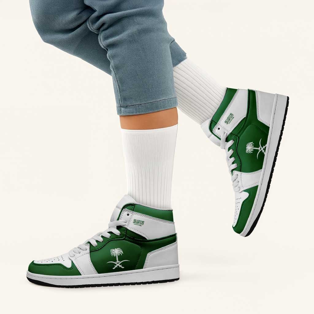 Saudi Arabia High Sneakers AJ1 Classic National Flag Style - Wonder Print Shop