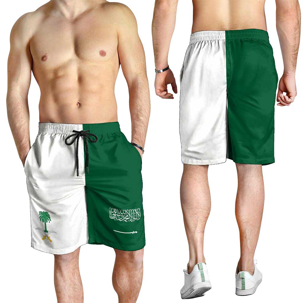 Saudi Arabia Shorts for Men National Flag Colors - Wonder Print Shop