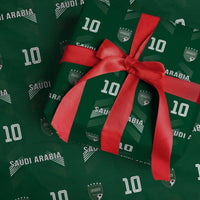 Saudi Arabia Soccer Sports Graphic Number 10 Jersey Style Wrapping Paper Roll Proud Saudi Football Fans Game Day Pride