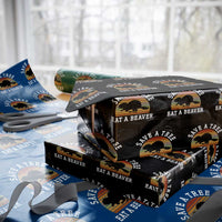 Save A Tree Eat A Beaver Wrapping Paper Roll Funny Ironic Beaver - Wonder Print Shop