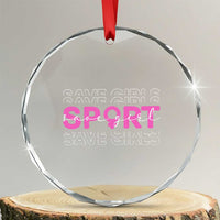 Save Girls Sports Crystal Glass Ornament Feminist Body Positivity Inclusive Equality - Wonder Print Shop
