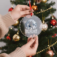 Save Our Planet Nature Lover Crystal Glass Ornament Bigfoot Lives Here