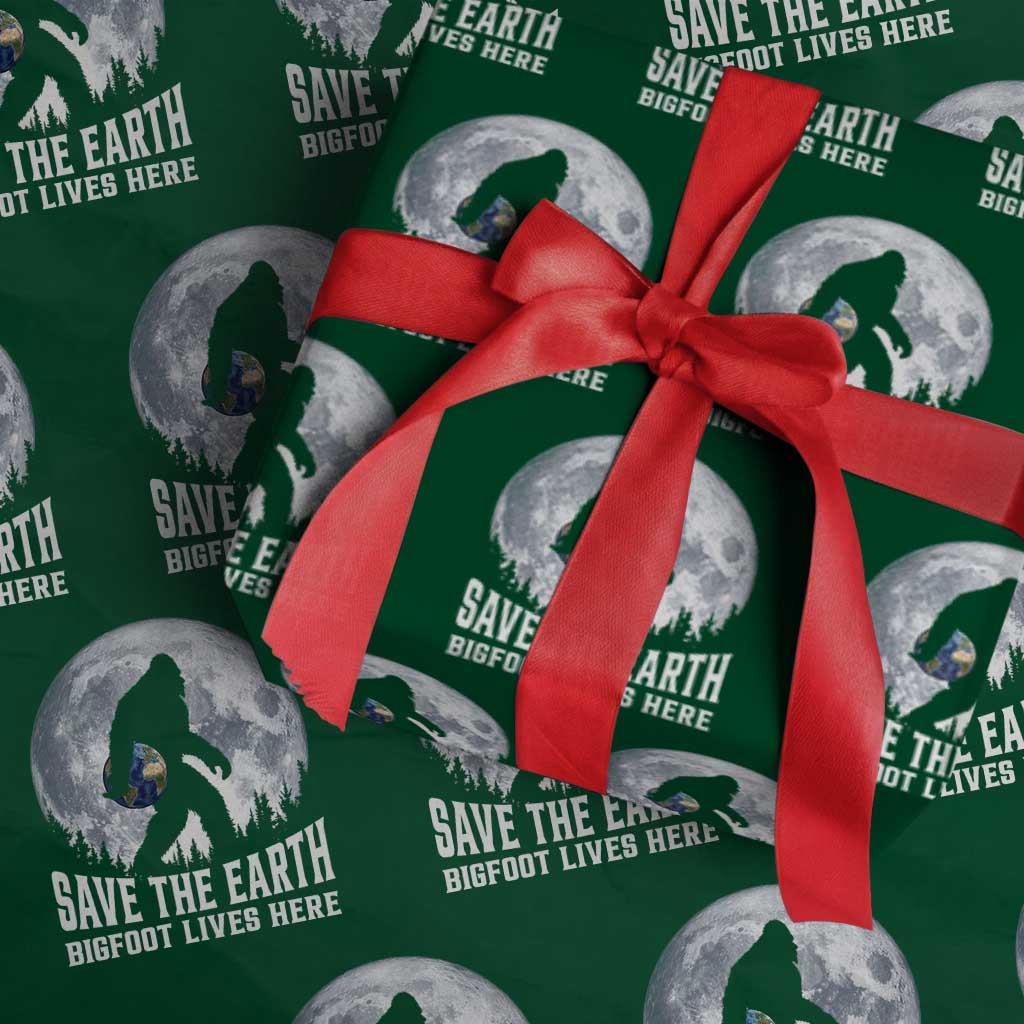 Save Our Planet Nature Lover Wrapping Paper Roll Bigfoot Lives Here