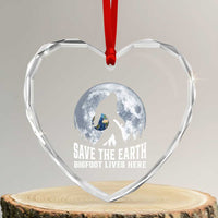Save Our Planet Nature Lover Heart Crystal Glass Ornament Bigfoot Lives Here
