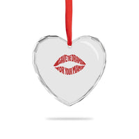 Save The Drama For Your Mama Heart Crystal Glass Ornament Retro 90s Sitcom