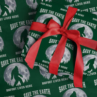 Save The Earth Bigfoot Lives Here Wrapping Paper Roll Earth Day Nature Lover