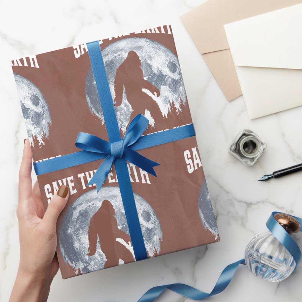 Save The Earth Bigfoot Lives Here Wrapping Paper Roll Earth Day Nature Lover