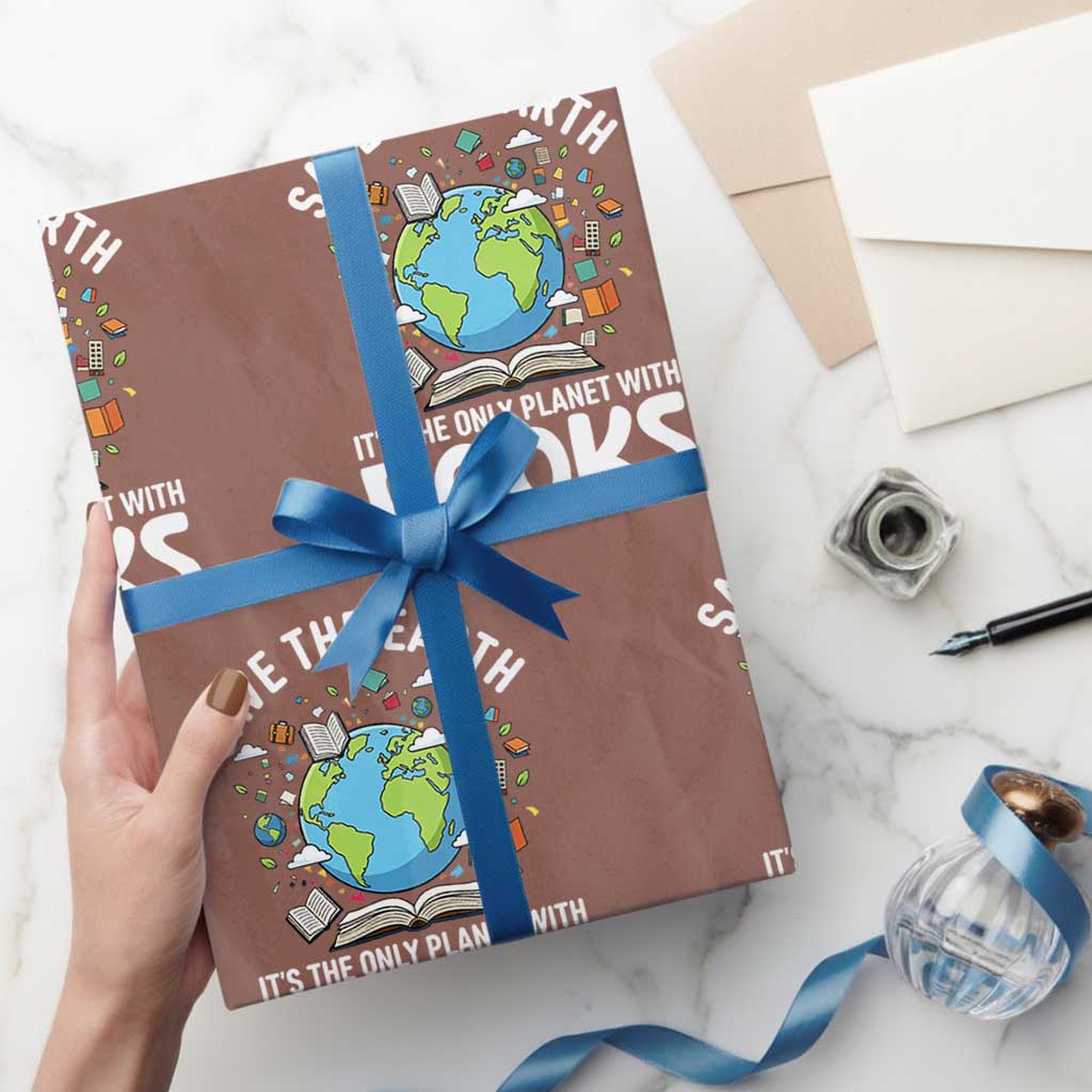 Save the Earth Wrapping Paper Roll It's the Only Planet with Books