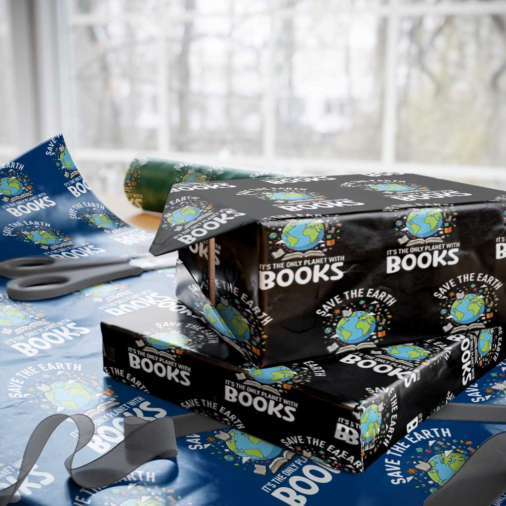 Save the Earth Wrapping Paper Roll It's the Only Planet with Books
