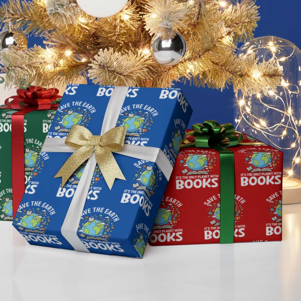 Save the Earth Wrapping Paper Roll It's the Only Planet with Books