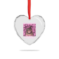 Save The Environment Eat Plastic Heart Crystal Glass Ornament Funny Cute Cat Meme - Wonder Print Shop
