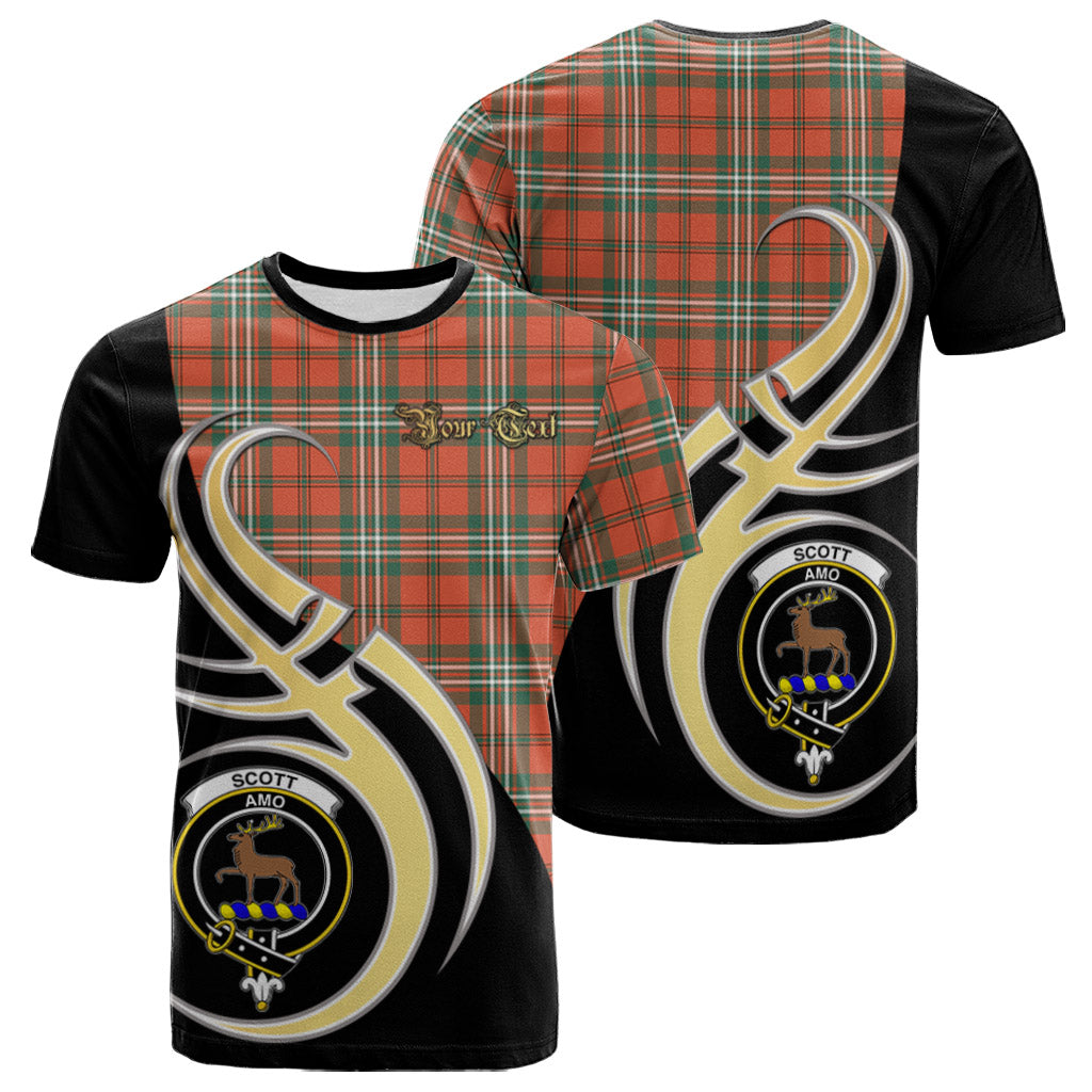 Scott Ancient Clan Scotland T Shirt, Mens Tartan Shirt Believe In Me K23