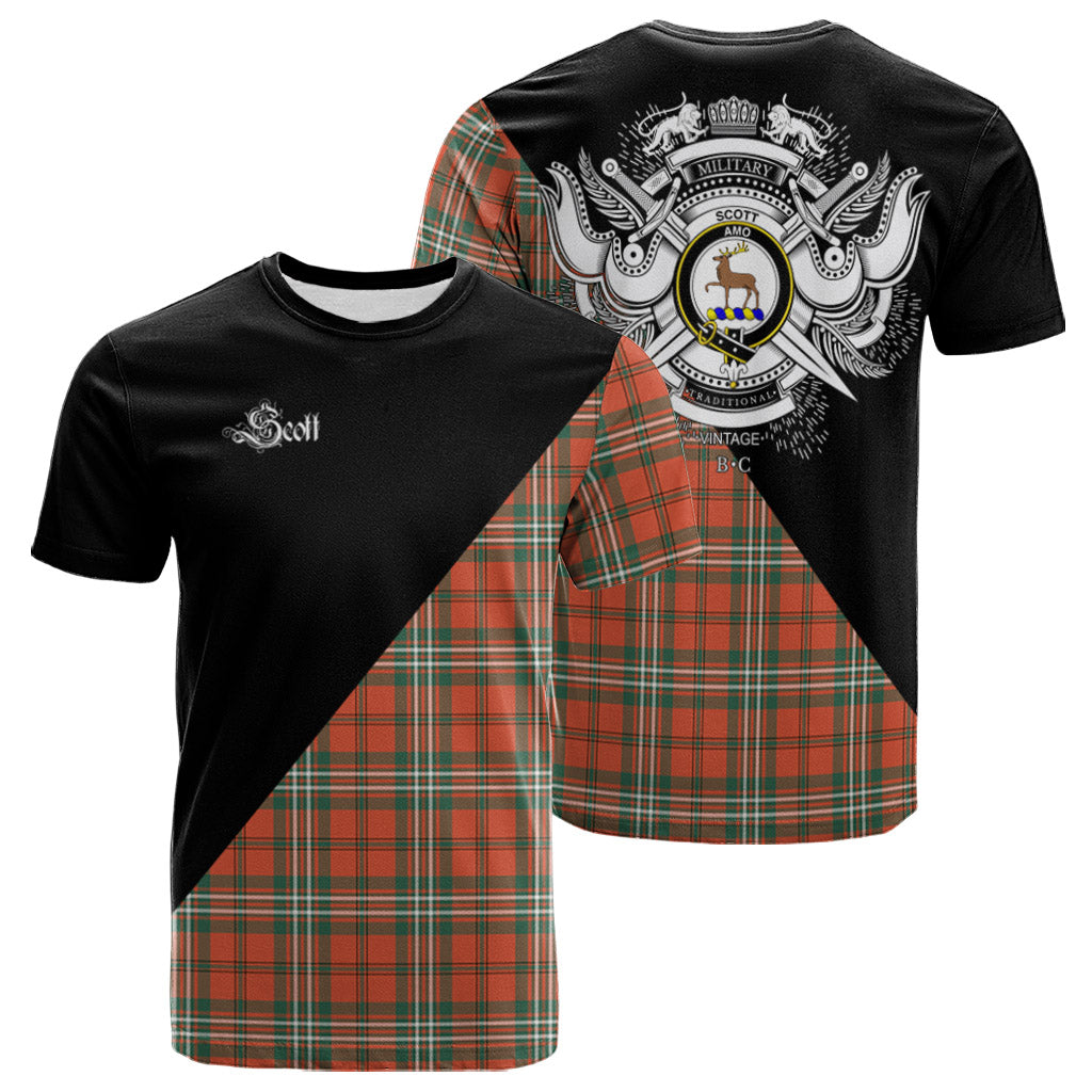 Scott Ancient Tartan Shirt, Military Family Crest T Shirts K23