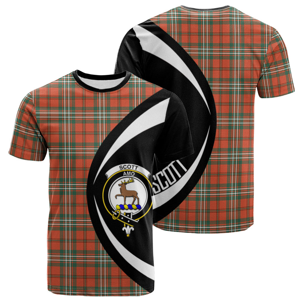 Scott Ancient Tartan Plaid Shirt, Family Crest T Shirts Circle Style K23