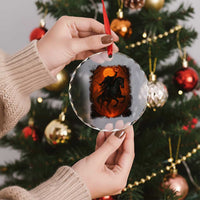 Scary Pumpkin Headless Horseman Halloween Crystal Glass Ornament TS10