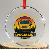 School Bus Driver Crystal Glass Ornament Student Delivery Specialist - Wonder Print Shop