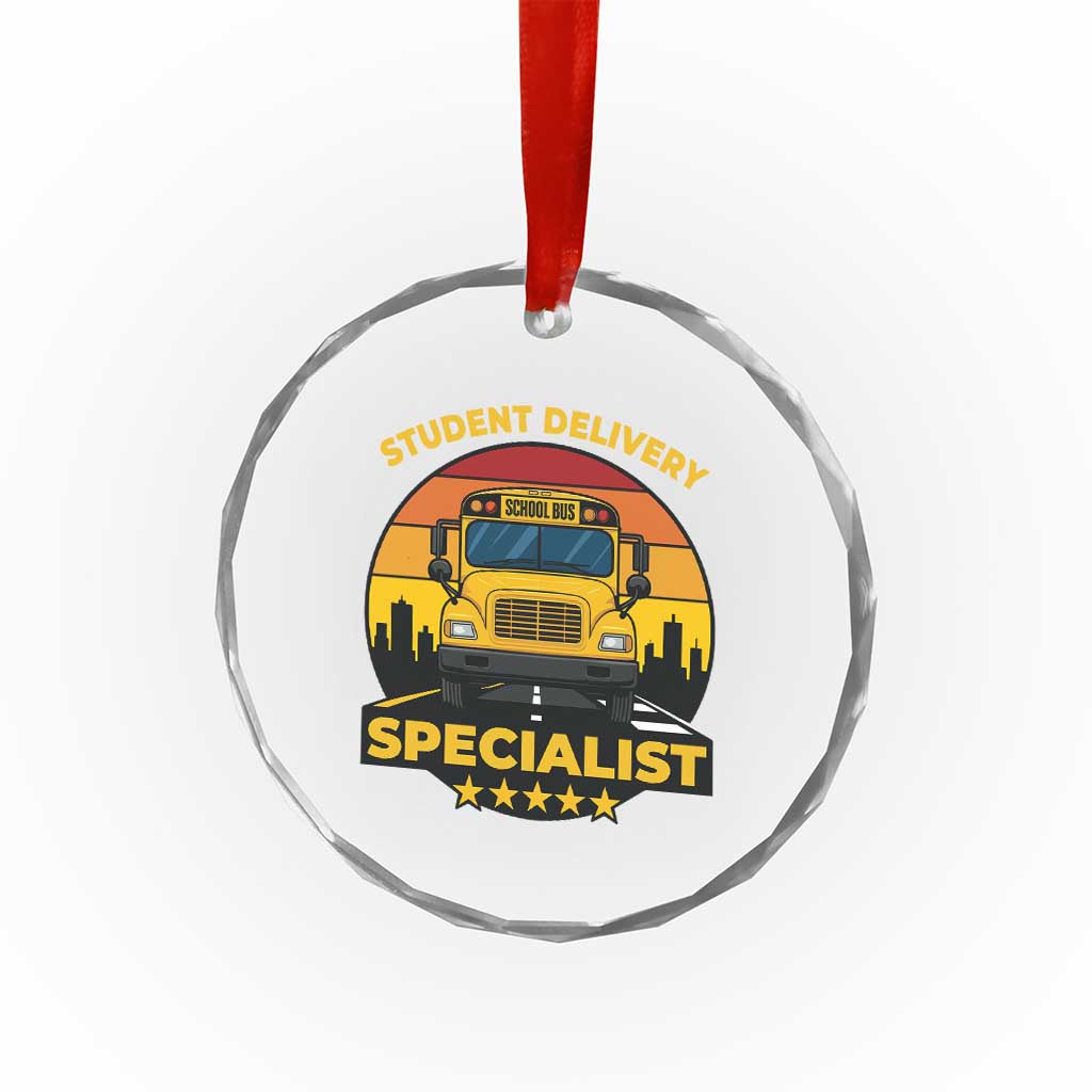 School Bus Driver Crystal Glass Ornament Student Delivery Specialist - Wonder Print Shop