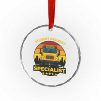School Bus Driver Crystal Glass Ornament Student Delivery Specialist - Wonder Print Shop