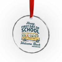 School Bus Driver Gift Crystal Glass Ornament Happy First Day Of School