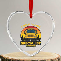 School Bus Driver Heart Crystal Glass Ornament Student Delivery Specialist - Wonder Print Shop
