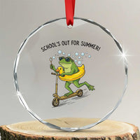 School's Out For Summer Crystal Glass Ornament Funny Frog Last Day of School Teacher