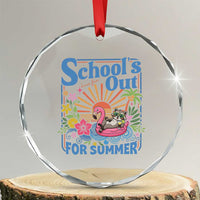 School's Out For Summer Crystal Glass Ornament Funny Raccoon Last Day of School Teacher