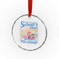 School's Out For Summer Crystal Glass Ornament Funny Raccoon Last Day of School Teacher