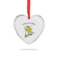 School's Out For Summer Heart Crystal Glass Ornament Funny Frog Last Day of School Teacher