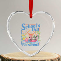 School's Out For Summer Heart Crystal Glass Ornament Funny Raccoon Last Day of School Teacher