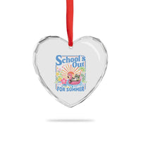 School's Out For Summer Heart Crystal Glass Ornament Funny Raccoon Last Day of School Teacher