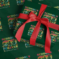 School's Out Forever Retired Teacher 2025 Wrapping Paper Roll Groovy Retirement - Wonder Print Shop