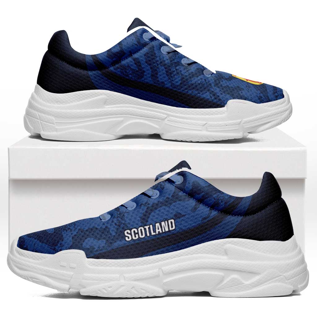 Scotland 2026 Football Chunky Sneakers Go Scottish Grunge Curve Stylized - Wonder Print Shop