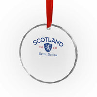 Scotland Celtic Nation Est 843 Crystal Glass Ornament Lion Rampant Shield Patriotic Scottish Heritage