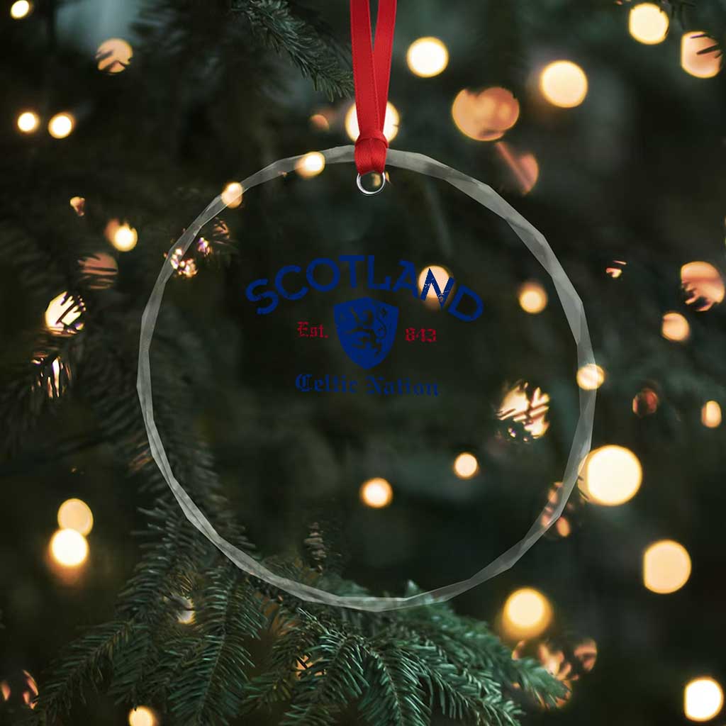 Scotland Celtic Nation Est 843 Crystal Glass Ornament Lion Rampant Shield Patriotic Scottish Heritage
