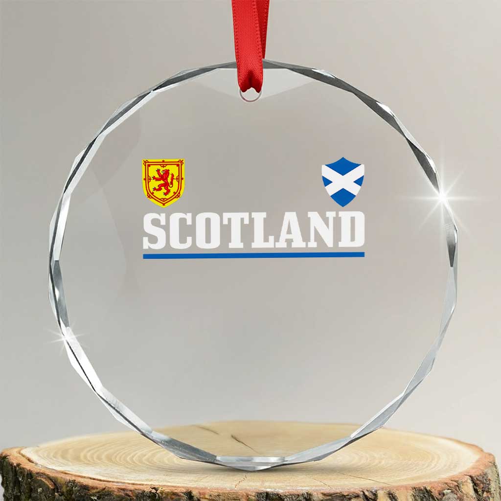 Scotland Dual Crest Lion Rampant Shield Saltire Flag Crystal Glass Ornament Football Fans Match Day
