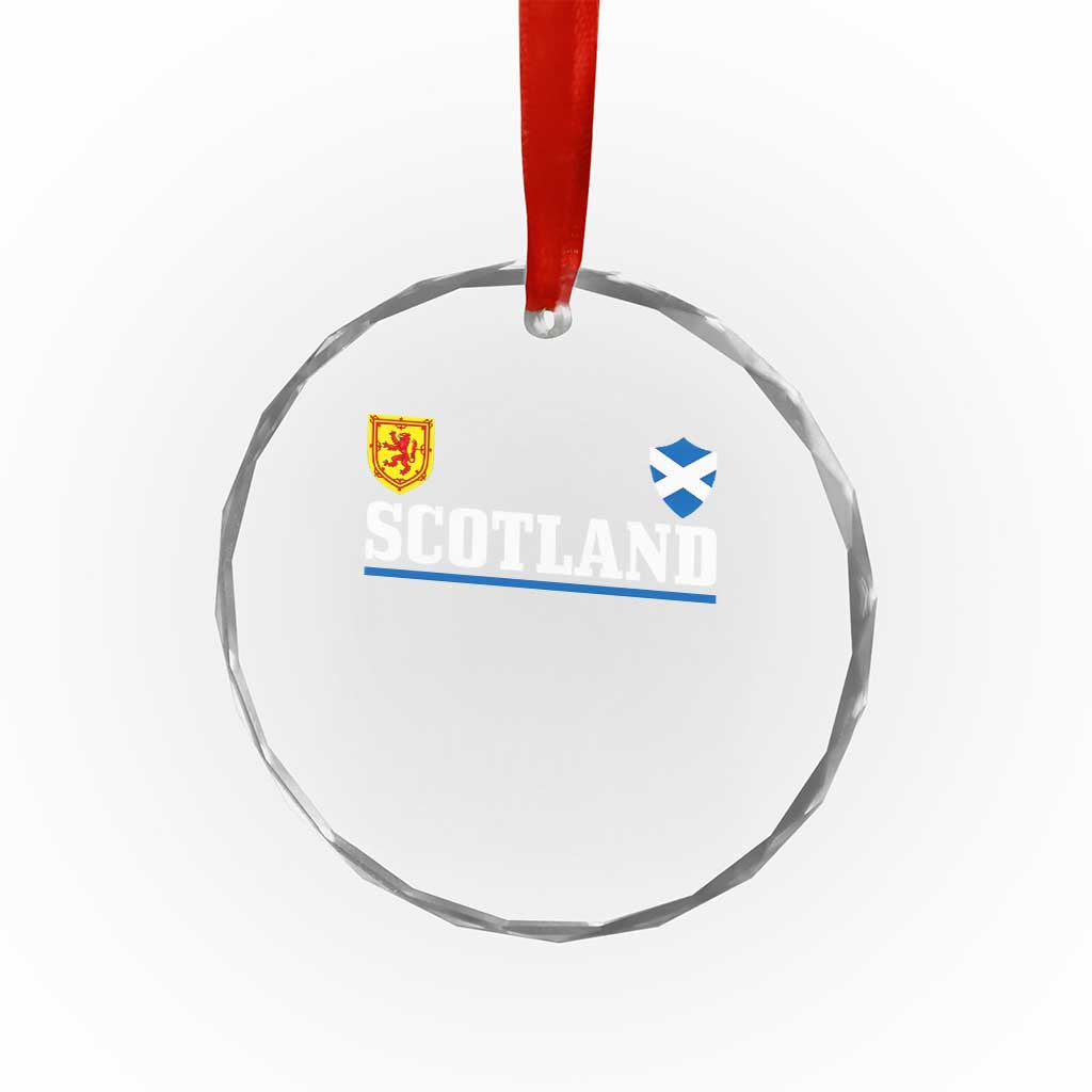 Scotland Dual Crest Lion Rampant Shield Saltire Flag Crystal Glass Ornament Football Fans Match Day