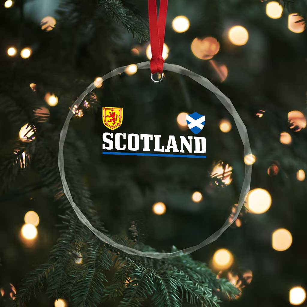 Scotland Dual Crest Lion Rampant Shield Saltire Flag Crystal Glass Ornament Football Fans Match Day