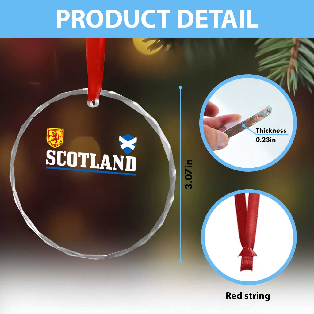 Scotland Dual Crest Lion Rampant Shield Saltire Flag Crystal Glass Ornament Football Fans Match Day