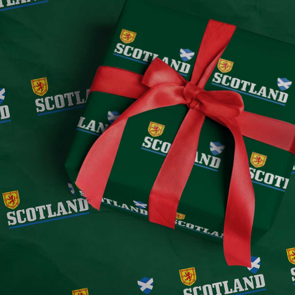 Scotland Dual Crest Lion Rampant Shield Saltire Flag Wrapping Paper Roll Football Fans Match Day