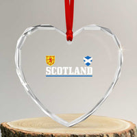 Scotland Dual Crest Lion Rampant Shield Saltire Flag Heart Crystal Glass Ornament Football Fans Match Day