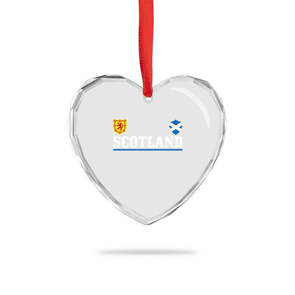 Scotland Dual Crest Lion Rampant Shield Saltire Flag Heart Crystal Glass Ornament Football Fans Match Day