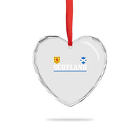 Scotland Dual Crest Lion Rampant Shield Saltire Flag Heart Crystal Glass Ornament Football Fans Match Day