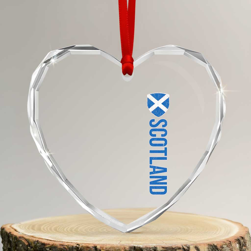 Scotland Flag Heart Crystal Glass Ornament Vintage SCOT Scottish Independence Pride